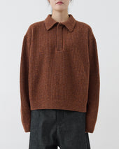 Polo Knit - Speckled Rust