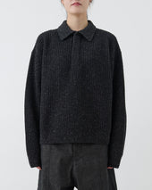 Polo Knit - Speckled Charcoal
