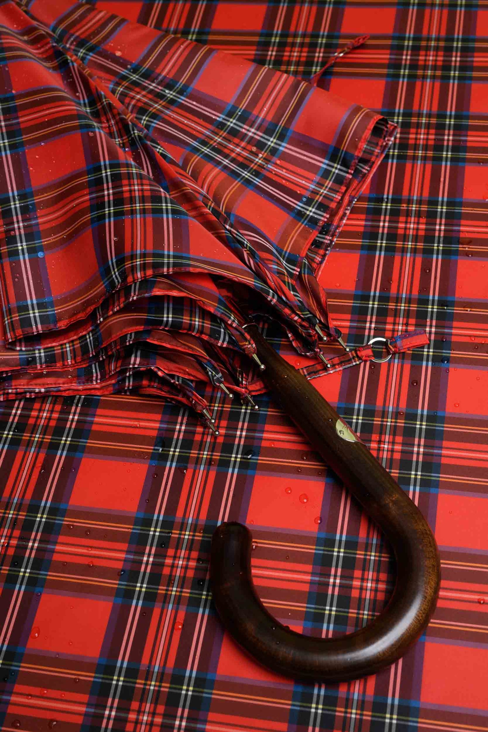 Tartan Flamed Solid Stick Umbrella