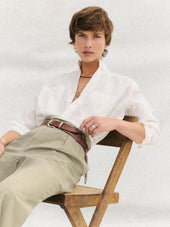 White Cotton Dobby Studio Shirt