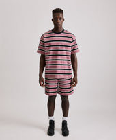 Mesh Stripe Short Sleeve Tee