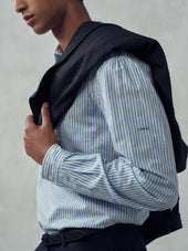 Fine Twill Popover White Stripe