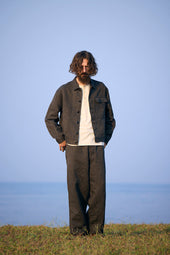 【ナイジェル・ケーボン】MAN / フレンチワークジャケット - ミックスブラックシャンブレー / FRENCH WORK JACKET - MIX BLACK CHAMBRAY