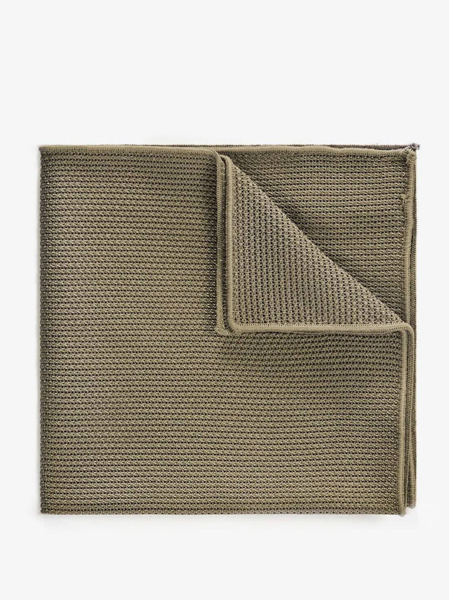 Olive Green Grenadine Pocket Square
