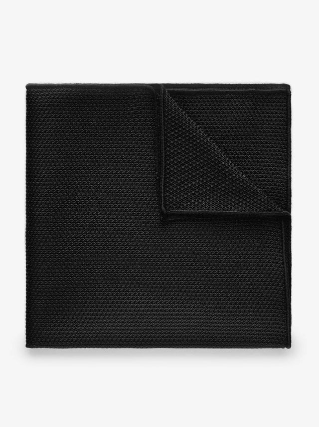 Black Grenadine Pocket Square