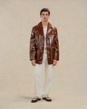 Veste En Cuir Saharienne