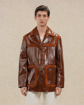 Veste En Cuir Saharienne