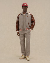 Veste Mix Cuir Et Carreaux
