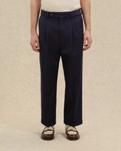 Pantalon Plis Cropped Laine