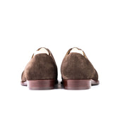 Five Eyelet Split Toe Derby In Dark Brown Milkchocolate Suede Leather