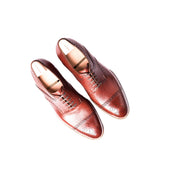 Half Brogue Derby In Mid Scotch Grain Leather