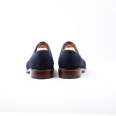 Five Eyelet Derby In Dark Blue Janus Calf With Copper Eyelets