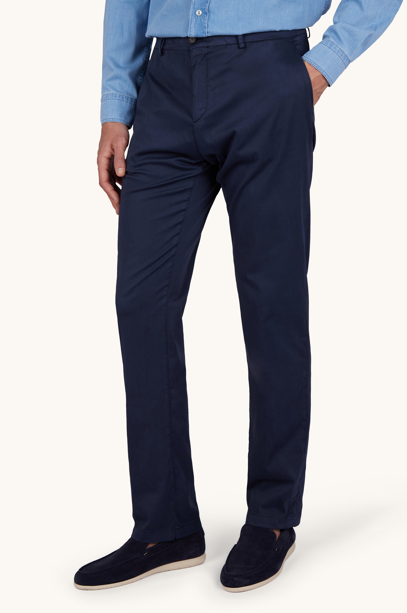 Silk And Stretch Cotton Chino Pants