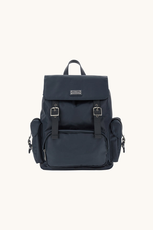 Milano nylon backpack with leather trims
