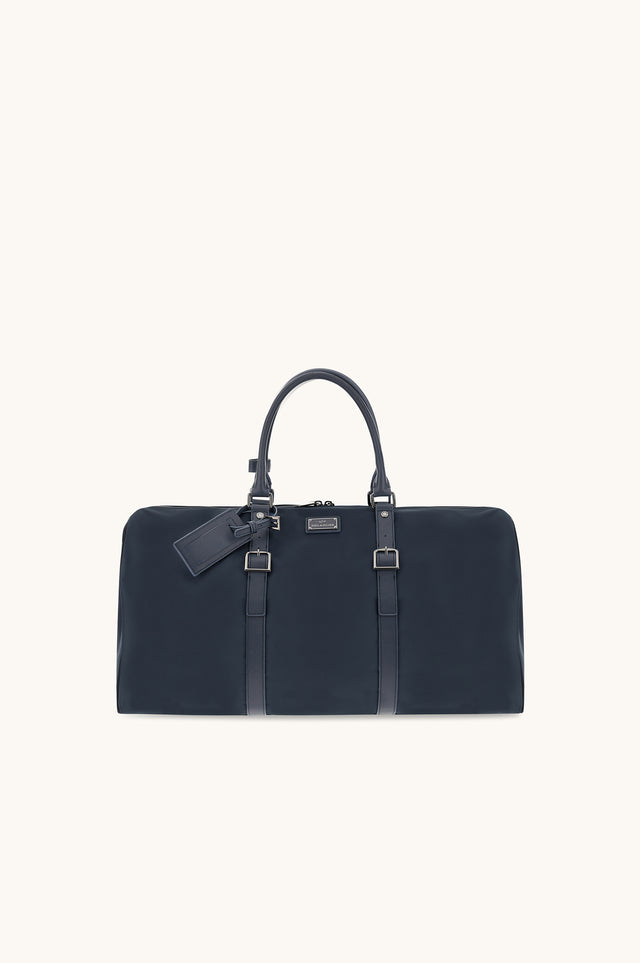 Milano nylon duffel bag with leather trims
