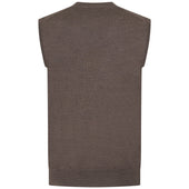 Merino Wool Sleeveless Cardigan Hazelnut