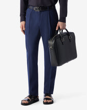 Pants 1 Pince Navy In Lana