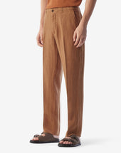 Pants Ruggine In Puro Lino