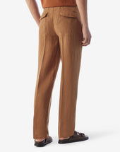 Pants Ruggine In Puro Lino