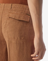 Pants Ruggine In Puro Lino