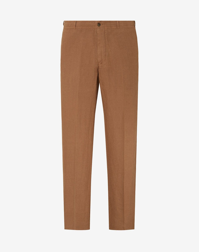 Pants ruggine in puro lino