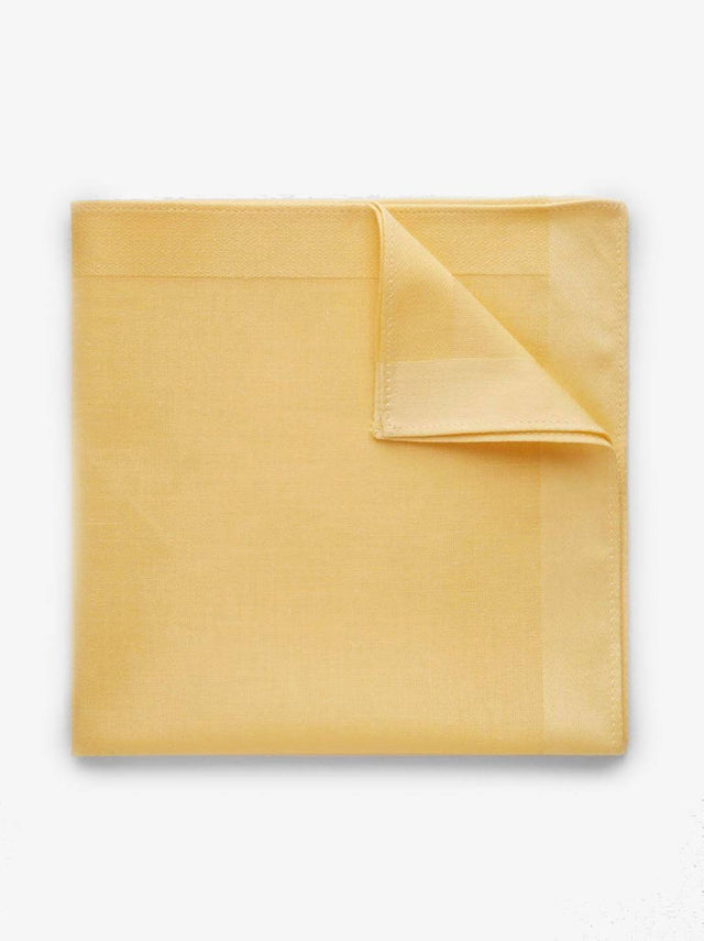 Yellow Pocket Square Cotton