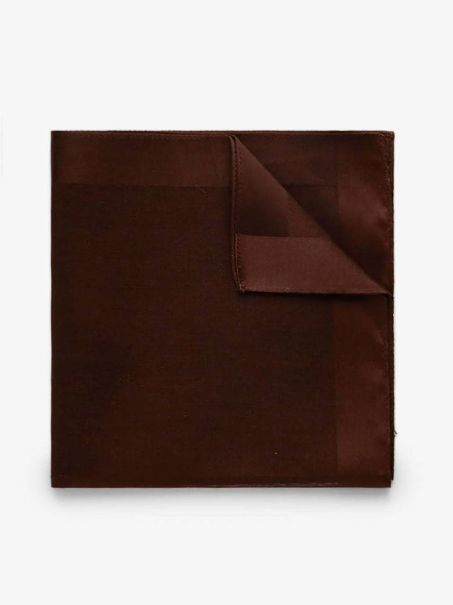 Dark brown Pocket Square Cotton