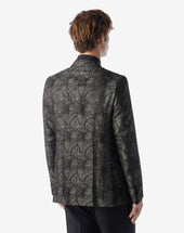 Jacket Da Smoking Salvia Nero In Pura Seta
