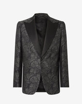 Jacket Da Smoking Salvia Nero In Pura Seta