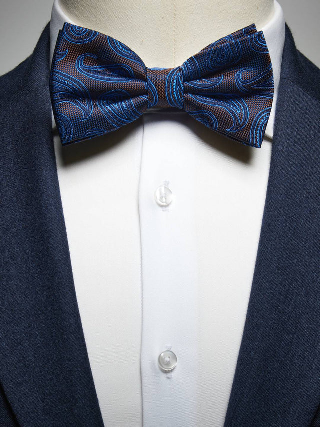 Blue & Beige Bow Tie