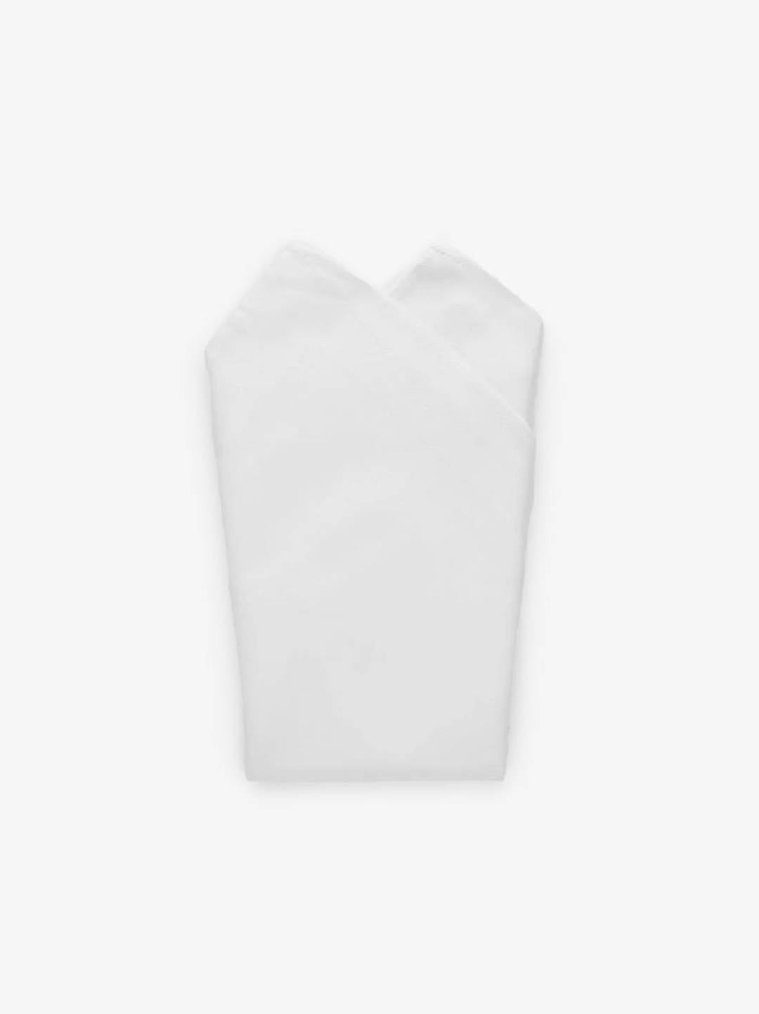 White Pocket Square Cotton Pressed