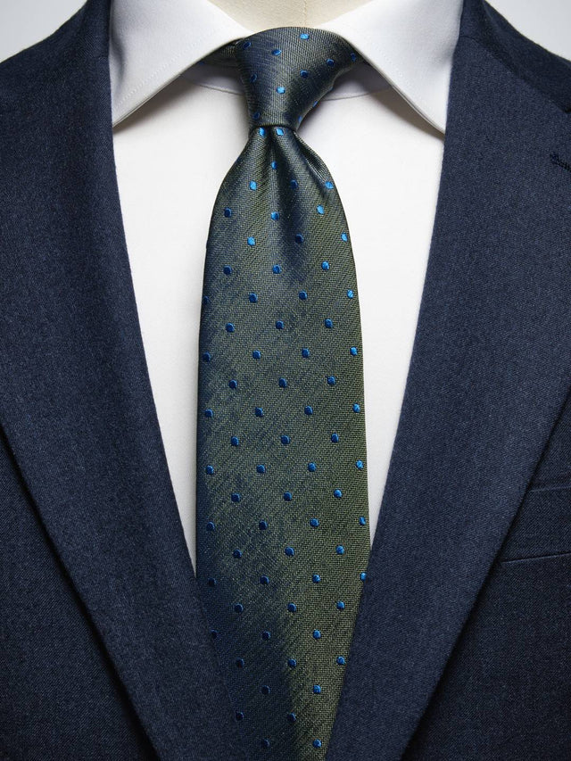 Grey & Blue Tie Dot