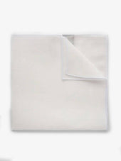 White Pocket Square Linen