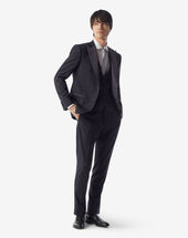 Smoking Con Gilet Navy In Pura Lana