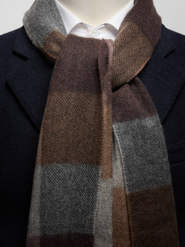 Beige & Brown Cashmere Scarf