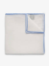 Light Blue & White Pocket Square Linen