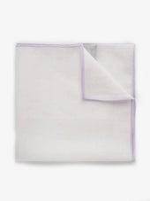 Light Purple & White Pocket Square Linen