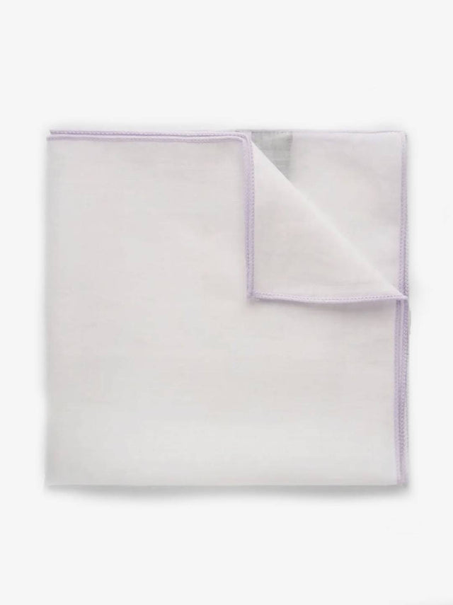 Light Purple & White Pocket Square Linen
