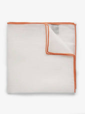 Orange & White Pocket Square Linen