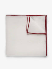 Burgundy & White Pocket Square Linen