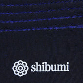Knee Socks Shadow Stripes Blue Wool