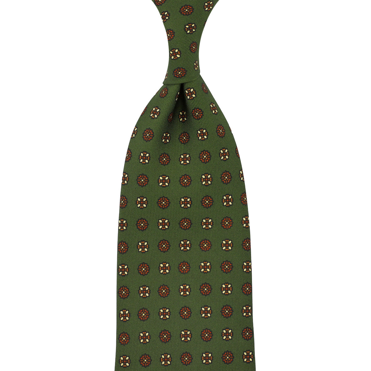 Floral Printed Silk Tie Hand Rolled
