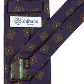 Geometrical Japanese Jacquard Silk Tie Eggplant
