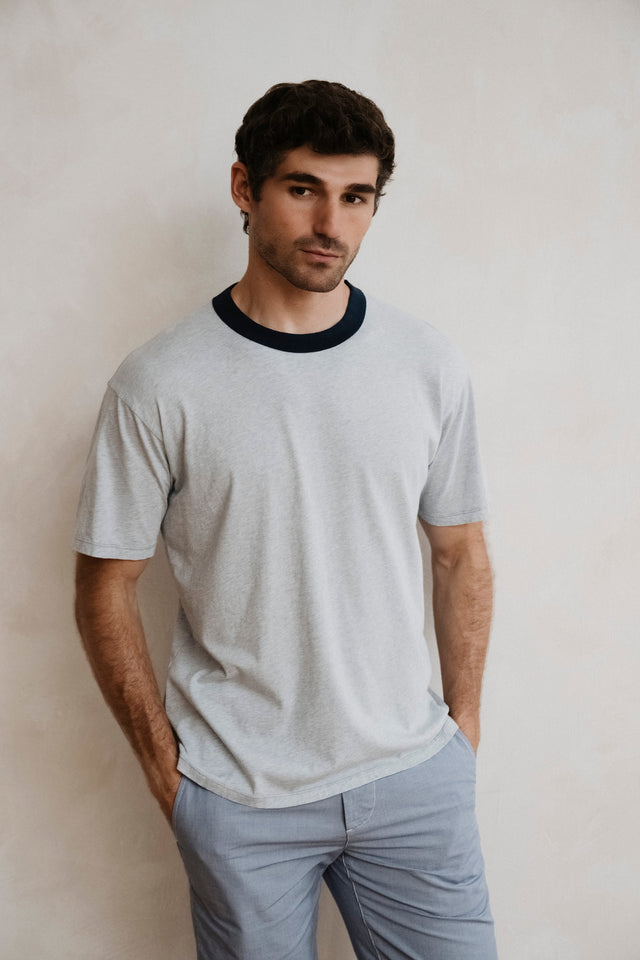 SS Organic Heather Ringer Tee
