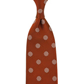 Shibumi-Flower Japanese Jacquard Silk Tie - Rust