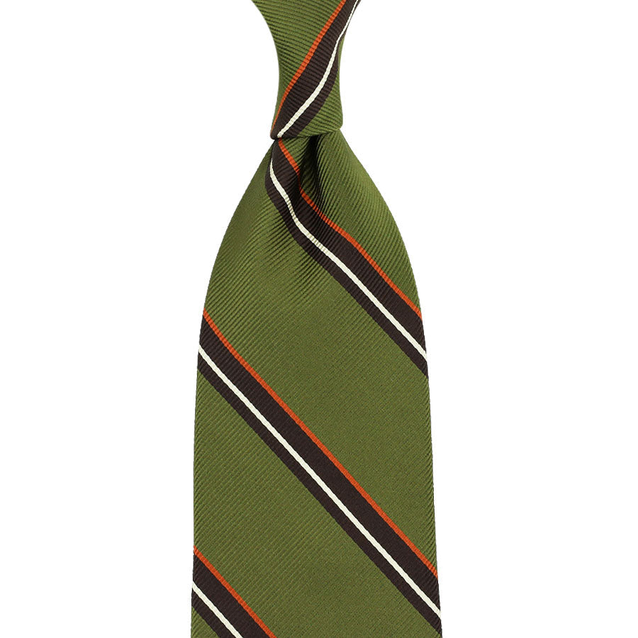 Super Repp Stripe Silk Tie Hand Rolled