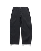 CINCH BACK CURVED PANTS / BLACK TWILL
