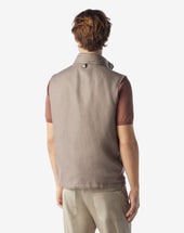 Gilet Greige In Puro Lino Reversibile