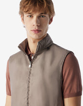Gilet Greige In Puro Lino Reversibile