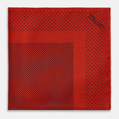 Red Dot Silk Pocket Square